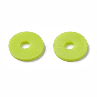 Flat Round Handmade Polymer Clay Beads CLAY-R067-10mm-10-1