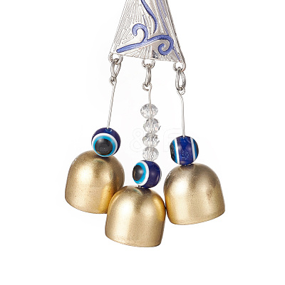 Handmade Lampwork Evil Eye Wind Chines HJEW-C001-09-1