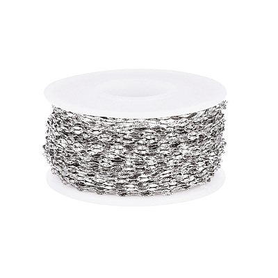 Non-Tarnish 304 Stainless Steel Textured Cable Chains CHS-D004-02P-1