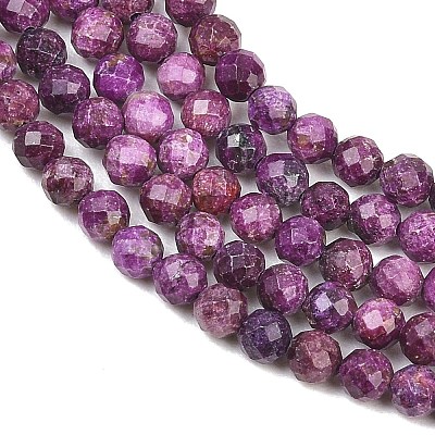 Heated Natural Sugilite Beads Strands G-B193-B03-4mm-1