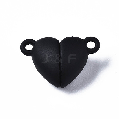 Spray Painted Alloy Magnetic Clasps with Loops PALLOY-T080-19A-01-NR-1