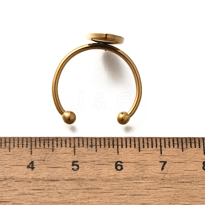 304 Stainless Steel Open Cuff Ring Components LS-STAS-M057-01F-G-1