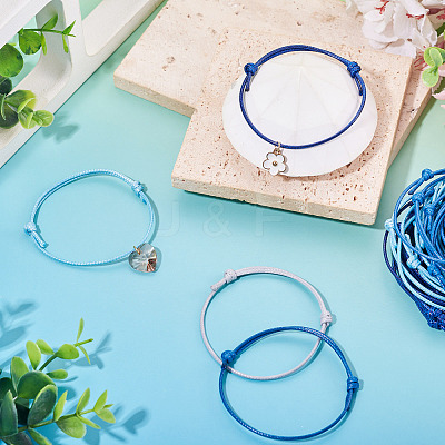 60Pcs 4 Colors Korean Waxed Polyester Cord Bracelet Making AJEW-CW0001-07-1