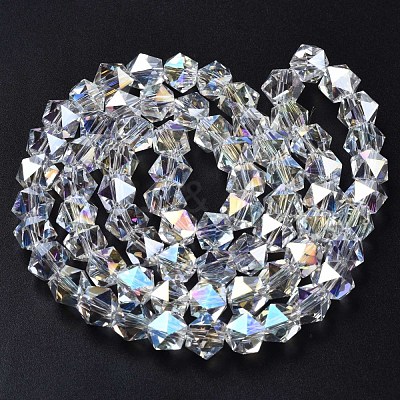 Electroplate Glass Beads Strands X-EGLA-S194-12A-C01-1