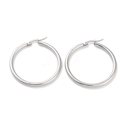 Non-Tarnish Ring 304 Stainless Steel Hoop Earrings for Women Men EJEW-B049-01E-P-1