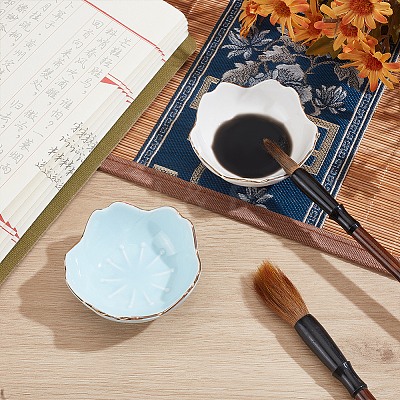 2Pcs 2 Colors Porcelain Brush Holder OFST-PH0001-06B-1