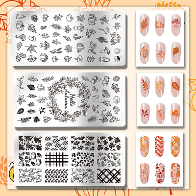 Stainless Steel DIY Nail Art Templates MRMJ-WH0092-027-1