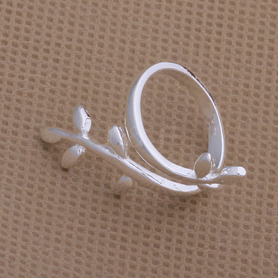 Partysu Platinum Plated Brass Olive Cuff Metal Rings RJEW-EE0002-005P-D-1