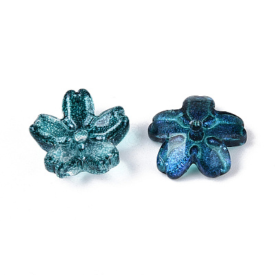Baking Paint Transparent Glass Bead Caps DGLA-N014-06A-01-1