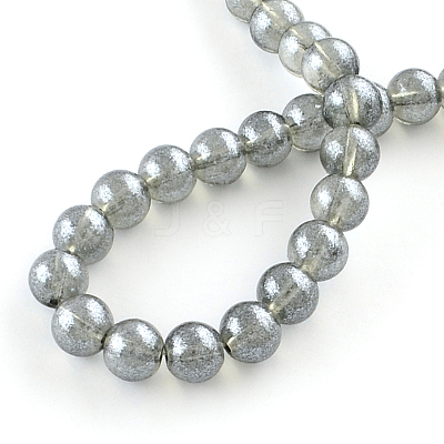 Transparent Spray Painted Glass Bead Strands X-DGLA-R050-8mm-16-1