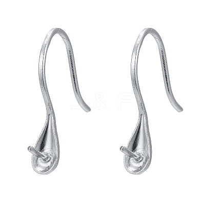 Anti-Tarnish Rhodium Plated 925 Sterling Silver Earring Hooks STER-E041-14P-1