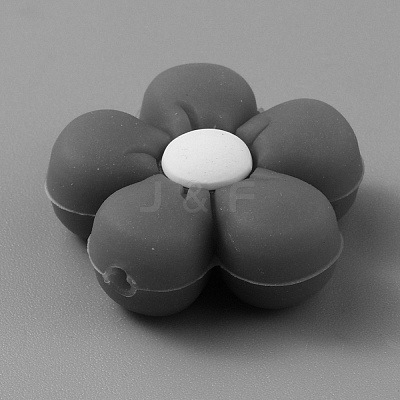 Flower Luminous Silicone Beads SIL-WH0008-37L-1