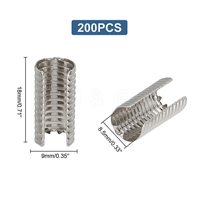 200Pcs Iron Folding Crimp Ends IFIN-GA0001-50B-1