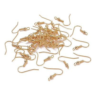 Brass Earring Hooks X-KK-F824-017G-1