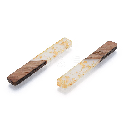 Opaque Resin & Walnut Wood Big Pendants RESI-N025-034-E02-1