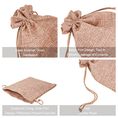 Burlap (Polyester) Packing Pouches Drawstring Bags ABAG-BC0001-07B-18x13-1