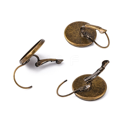 Brass Leverback Earring Findings KK-C1244-16mm-AB-NR-1