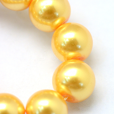 Baking Paint Pearlized Glass Pearl Round Bead Strands X-HY-Q003-6mm-56-1