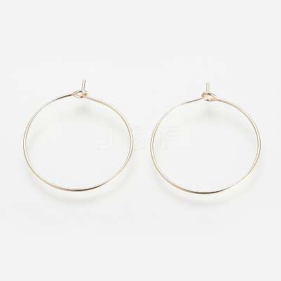 Brass Hoop Earrings X-KK-S327-10KC-1