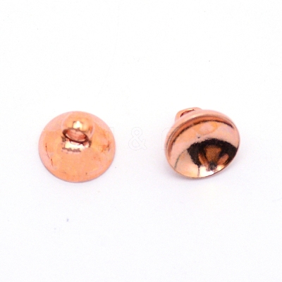 Brass Bead Cap Pendant Bails KK-TAC0006-01RG-1