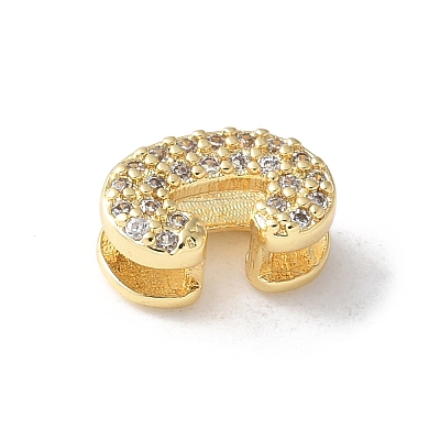 Brass Micro Pave Clear Cubic Zirconia Initial Multi-strand Links KK-S520-01G-03-1