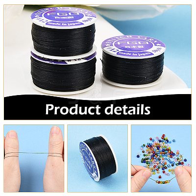 3 Rolls Special Coated Nylon Beading Threads for Seed Beads OCOR-PA0001-02B-1