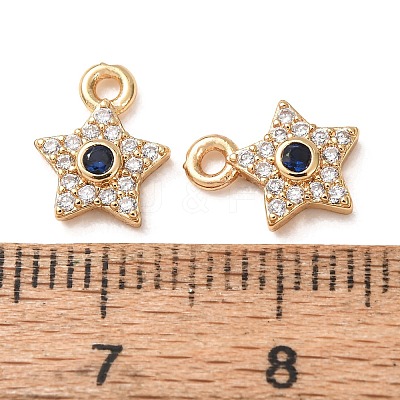 Brass Micro Pave Cubic Zirconia Charms CU-K002-01A-02-1