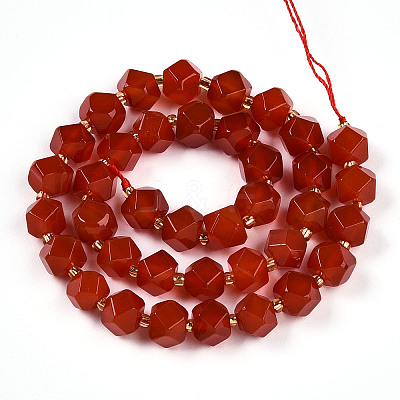 Natural Carnelian(Dyed & Heated) Beads Strands G-T140-09B-1