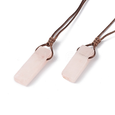 Natural Mixed Gemstone Nugget Pendant Necklace with Waxed Cord for Women NJEW-F306-01-1