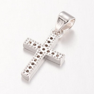 Cross Brass Micro Pave Cubic Zirconia Pendants LS-KK-E673-027P-1