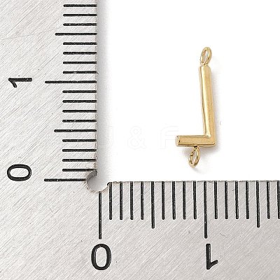 304 Stainless Steel Letter Connector Charms LS-STAS-M108-01G-12-1
