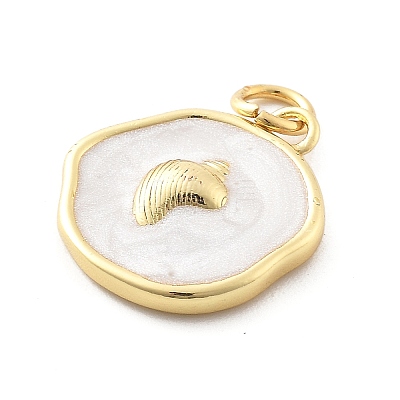 Ocean Theme Brass Enamel Pendants KK-Q029-01F-G-1