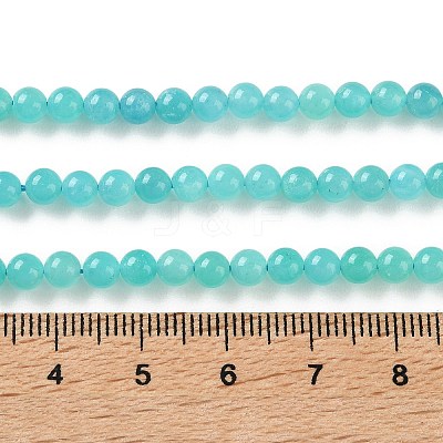 Natural Amazonite Round Bead Strands G-N0081-4mm-17-02-1