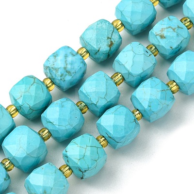 Synthetic Blue Turquoise Beads Strands G-Q010-A13-01-1