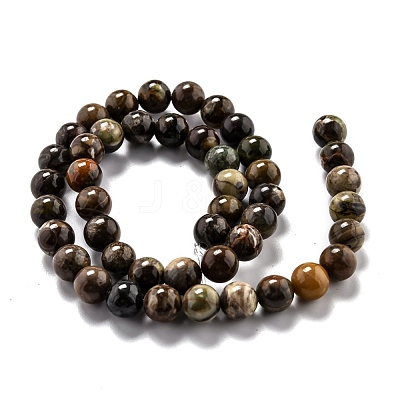 Round Natural Ocean Agate/Ocean Jasper Beads Strands G-O199-02B-1