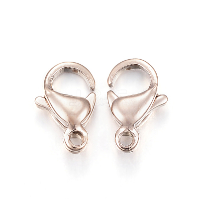 Ion Plating(IP) 304 Stainless Steel Lobster Claw Clasps X-STAS-H353-F-02RG-1