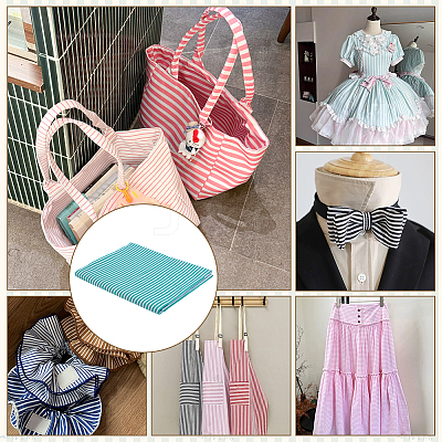 Stripe Cotton Fabric DIY-WH0671-390D-1