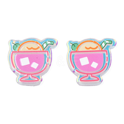 Transparent Printed Acrylic Cabochons TACR-N016-32-1