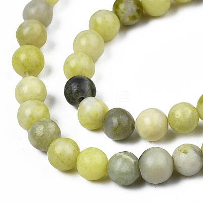 Natural Yellow Mustard Jasper Beads Strands G-Q462-6mm-39-1