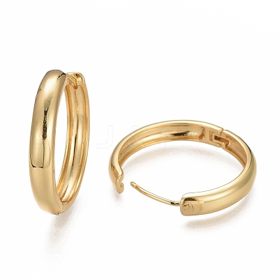 Brass Huggie Hoop Earrings EJEW-F260-01A-G-1