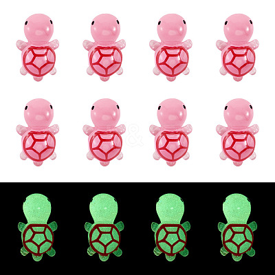 12Pcs Luminous Translucent Resin Sea Animal Cabochons RESI-TA0004-56D-1
