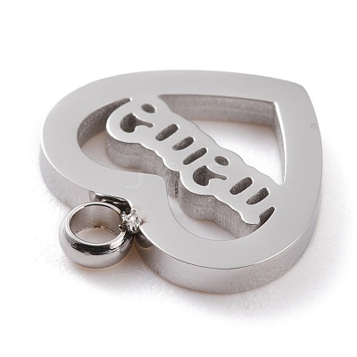 Non-Tarnish 304 Stainless Steel Charms STAS-Y002-03P-1