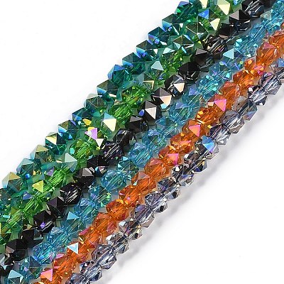Electroplate Glass Beads Strands GLAA-Q105-02-1
