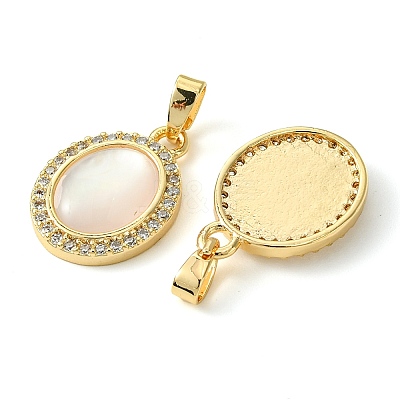 Brass Micro Pave Clear Cubic Zirconia Pendants KK-M277-07C-G-1