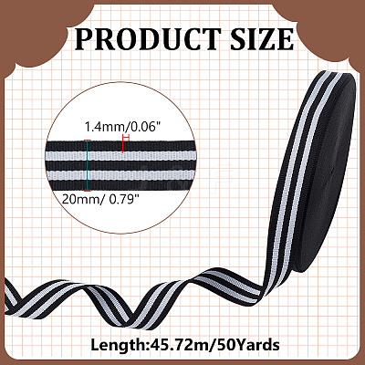 Polyester Stripe Ribbons SRIB-WH0011-326C-1