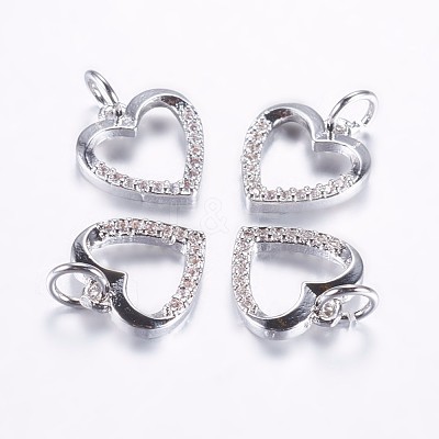 Long-Lasting Plated Brass Micro Pave Cubic Zirconia Charms X-ZIRC-F069-39P-1