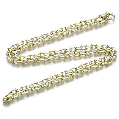Brass Cable Chains Necklace Making MAK-N034-004B-14KC-1
