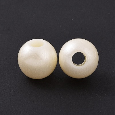 ABS Plastic Imitation Pearl European Beads KY-F019-06A-1