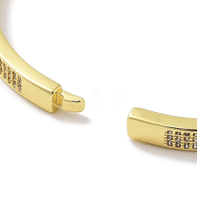 Brass Micro Pave Clear Cubic Zirconia Hinged Bangles for Women BJEW-Z061-15B-1