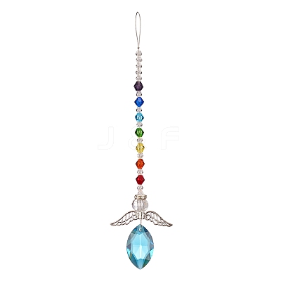 Glass Horse Eye Prisms Suncatchers Hanging Ornaments G-PW0004-74D-1